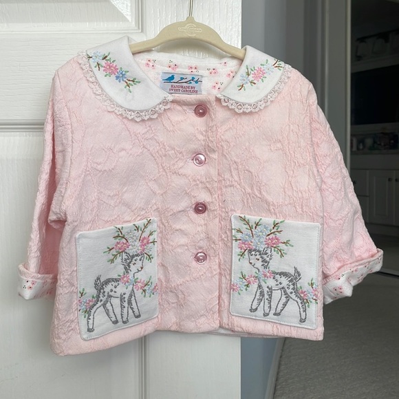 NWOT Handmade Baby Pink Jacket w/ Embroidery 100% Cotton - Picture 1 of 7